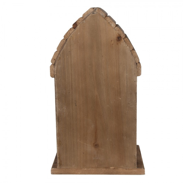 Vogelhaus beige braun aus Holz - Landhausstil